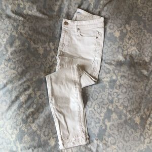 Loft Fringe Hem White Denim